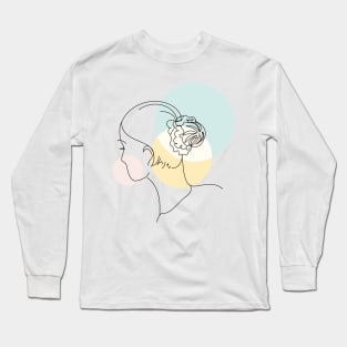 abstract lady, line art woman Long Sleeve T-Shirt